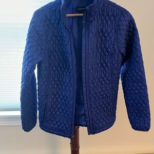 Lands' End Blue Quilted Puffer Jacket